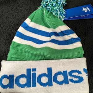 Adidas ' Green and Blue Striped Hat Unisex